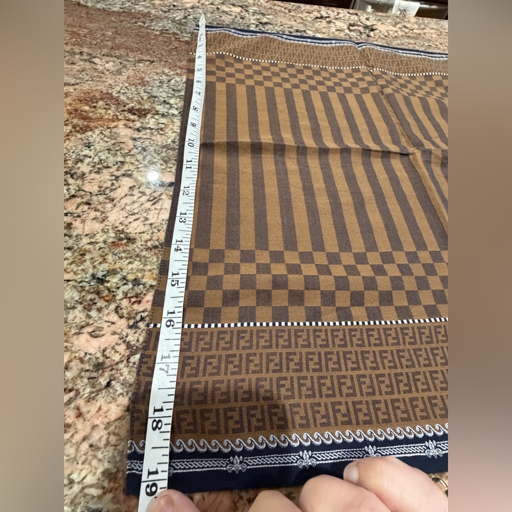 Fendi Brown & Navy Pocket Square/Handkerchief - Picture 5 of 5